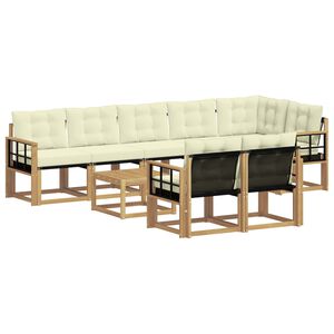 vidaXL Set vanjskih sofa 9 kom. Bijela i krem