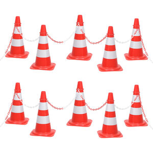 vidaXL Set čunjeva s lancem od 10 m crveno-bijeli