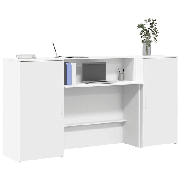 vidaXL Recepcijski stol bijeli 200x50x103,5 cm od konstruiranog drva