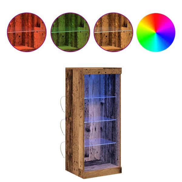 vidaXL LED komoda Staro drvo 41 x 37 x 100 cm Konstruirano drvo