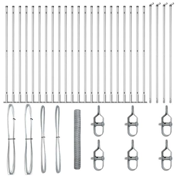 vidaXL Stup za ogradu Srebrno 50 x 1,2 m (mreža 36 mm) Čelik