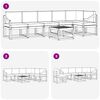 vidaXL Set vanjskih sofa s jastukom 7 pcs Prirodna i crna
