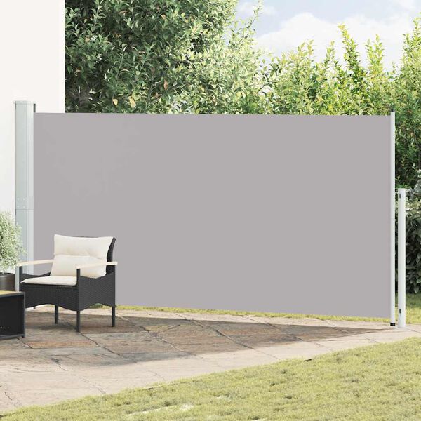 vidaXL Uvlačiva bočna tenda za terasu 180 x 500 cm siva