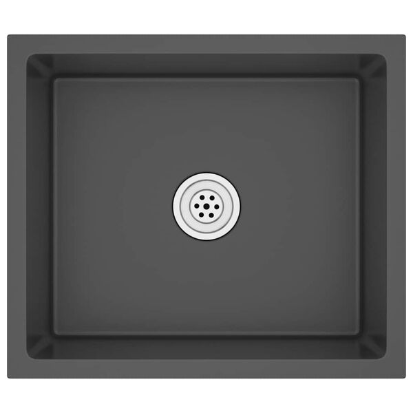 vidaXL Ručno rađeni kuhinjski sudoper crni od nehrđajućeg čelika