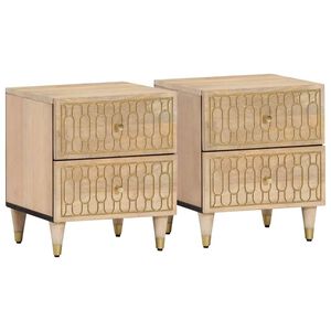 vidaXL Noćni ormarići 2 kom 40 x 33 x 46 cm od masivnog drva manga