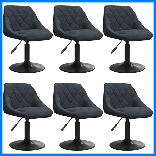 vidaXL Okretne blagovaonske stolice 6 kom tamnosive baršunaste