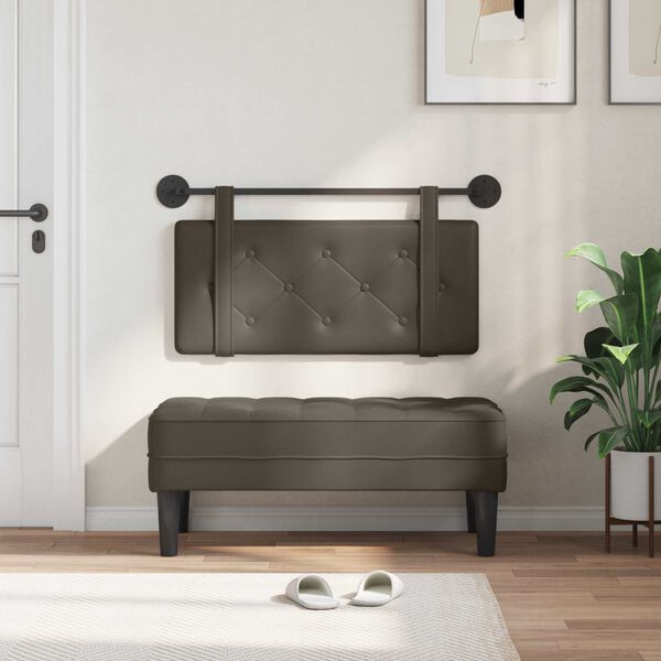 vidaXL Držeće uzglavlje Zidne Sivi 90 cm Lažna koža