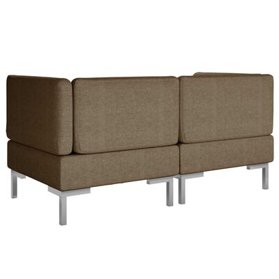 vidaXL Modularne kutne sofe s jastucima 2 kom od tkanine smeđe