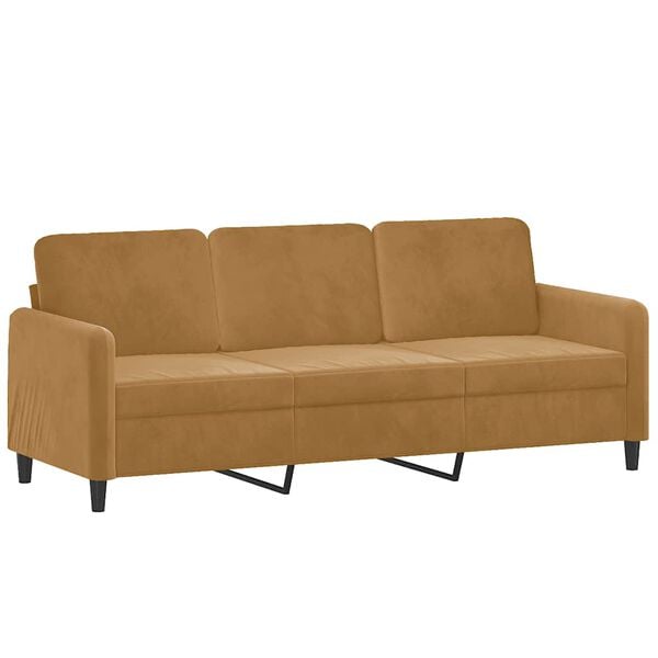 vidaXL 2-dijelni set sofa s jastucima smeđi baršunasti