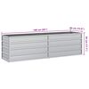 vidaXL Povišena vrtna gredica 160 x 40 x 45 cm pocinčani čelik srebrna