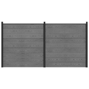 vidaXL Set ograde 353 x 186 cm WPC i aluminij Siva