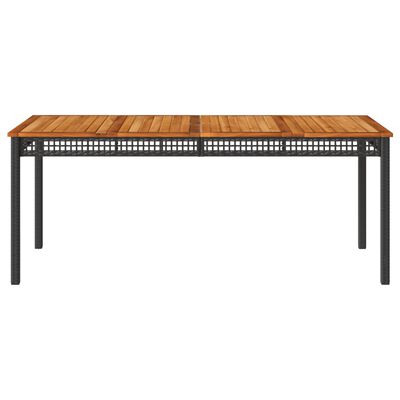 vidaXL Vrtni stol crni 180 x 90 x 75 cm od poliratana i drva bagrema
