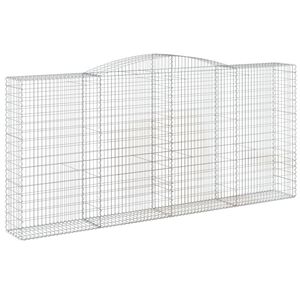 vidaXL Gabionska ko&scaron;ara s lukom 400x50x180/200 cm pocinčano željezo