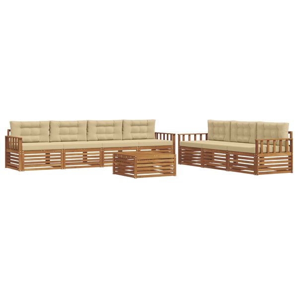 vidaXL Set vanjskih sofa s jastukom 8 pcs Prirodna i bež