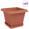 vidaXL Saksije za biljke 24 pcs Crvena cigla 20 x 20 x 16 cm Plastika
