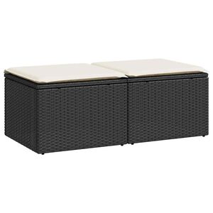 vidaXL 2-dijelni set vrtnih sofa s jastucima crni od poliratana bagrem