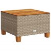 vidaXL Vrtni stol bež 55 x 55 x 36 cm od poliratana i bagremovog drva