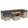 vidaXL 8-dijelni set vrtnih sofa od poliratana s jastucima sivi