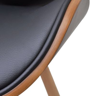 vidaXL Blagovaonske stolice od zaobljenog drva i umjetne kože 4 kom