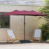 vidaXL Vrtni suncobran Bordeaux Crvena 385 x 209 x 244 cm