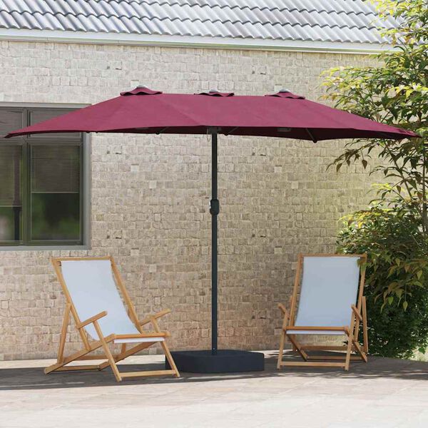 vidaXL Vrtni suncobran Bordeaux Crvena 385 x 209 x 244 cm