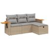 vidaXL 4-dijelni set vrtnih sofa s jastucima bež od poliratana