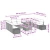 vidaXL Sjedeća garnitura za vrt s jastukom 11 pcs Bež i krema