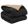 vidaXL Puni pokrivač za cijelu godinu Crna i taupe 220 x 140 cm