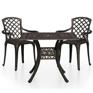 vidaXL 3-dijelni bistro set od lijevanog aluminija brončani