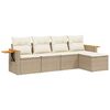 vidaXL 5-dijelni vrtni set sofa s jastucima bež od poliratana
