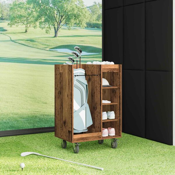 vidaXL Golf ormar s kotačem Jednobojno Staro drvo 65 x 45 x 98 cm