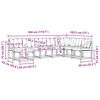 vidaXL Set vanjskih sofa s jastukom 8 pcs Prirodna i crna