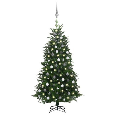 vidaXL Umjetno božićno drvce LED sa setom kuglica zeleno 180 cm PVC/PE