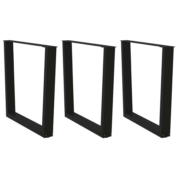 vidaXL Noge za blagovaonski stol V-oblika 2 kom Crne 80 x (72-73,3) cm Čelik