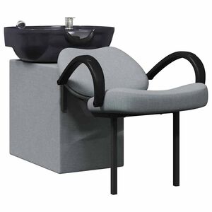 vidaXL Stolica za &scaron;ampon Svijetlo siva i crna 136 x 60 x 92 cm tkanina