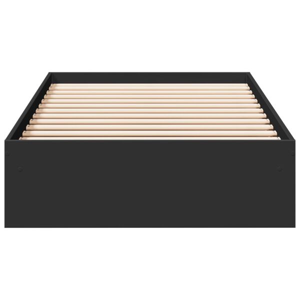 vidaXL Okvir za krevet s ladicama crni 100x200 cm konstruirano drvo