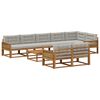 vidaXL Set vanjskih sofa s jastukom 9 pcs Prirodna i Svjetlosiva