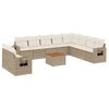 vidaXL 11-dijelni set vrtnih sofa od poliratana s jastucima bež