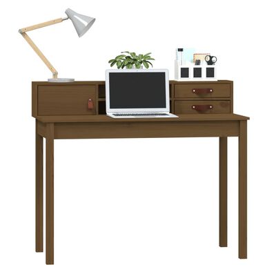vidaXL Radni stol smeđa boja meda 110 x 50 x 93 cm od masivne borovine