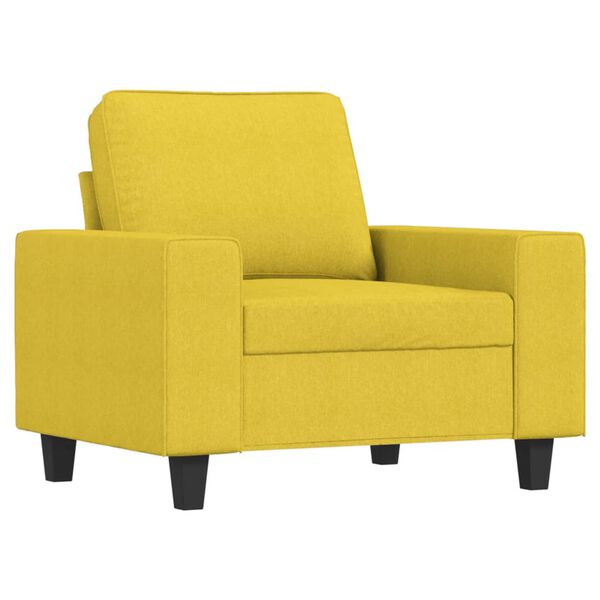 vidaXL 4-dijelni set sofa svjetložuti od tkanine