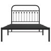 vidaXL Metalni okvir za krevet s uzglavljem crni 107x203 cm
