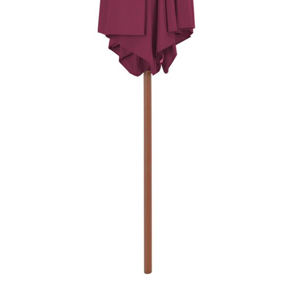 vidaXL Vanjski suncobran s drvenim stupom 270 cm bordo