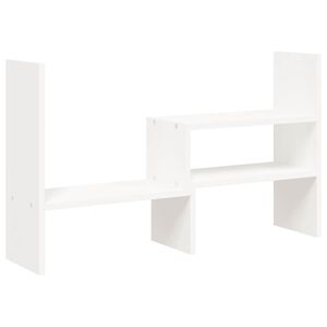 vidaXL Stalak za monitor bijeli (39-72) x 17 x 43 cm masivna borovina