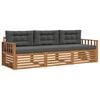 vidaXL Set vanjskih sofa s jastukom 3 pcs Prirodna i antracit