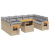 vidaXL 11-dijelni set vrtnih sofa od poliratana s jastucima bež