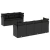 vidaXL 8-dijelni set vrtnih sofa od poliratana s jastucima crni