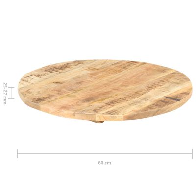 vidaXL Stolna ploča od masivnog drva manga okrugla 25 - 27 mm 60 cm