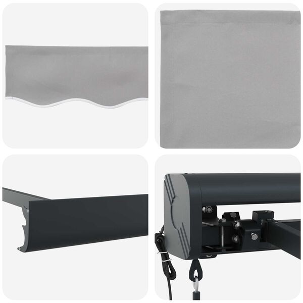 vidaXL Nadstrešnica Svijetlo siva 350 x 250 x 165 cm