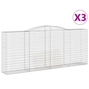 vidaXL Lučne gabionske ko&scaron;are 3 kom 400x50x160/180cm pocinčano željezo
