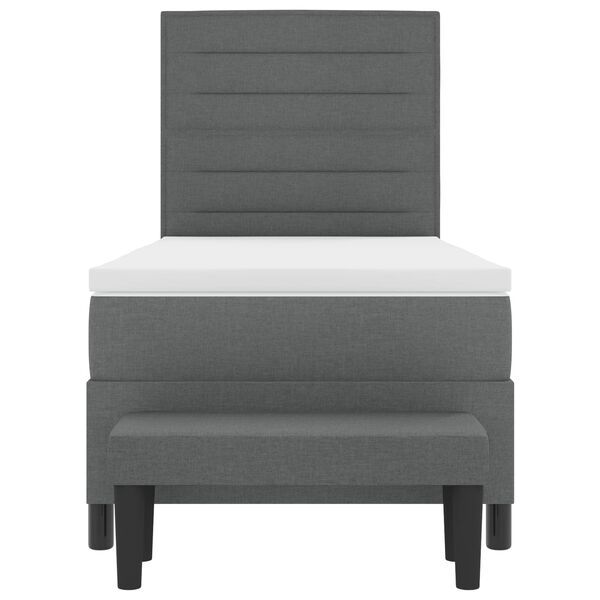 vidaXL Krevet s opruga kutije Tamno siva 90 x 190 cm tkanina